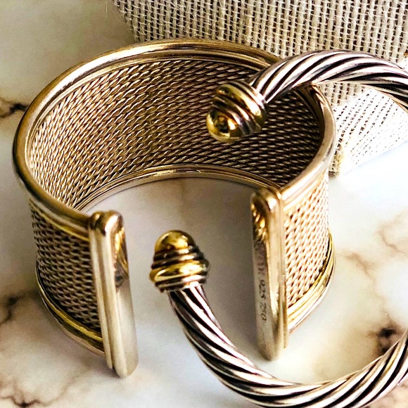 David Yurman Jewelry - David Yurman Large Cuff Bracelet 18K Yellow Gold